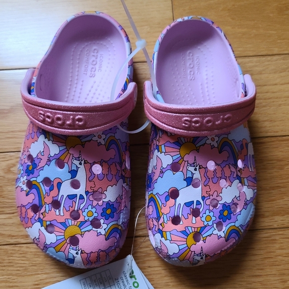 Crocs Classic Fairy Tale Unicorn Clogs, C 13, Pink/Purple - Picture 4 of 9